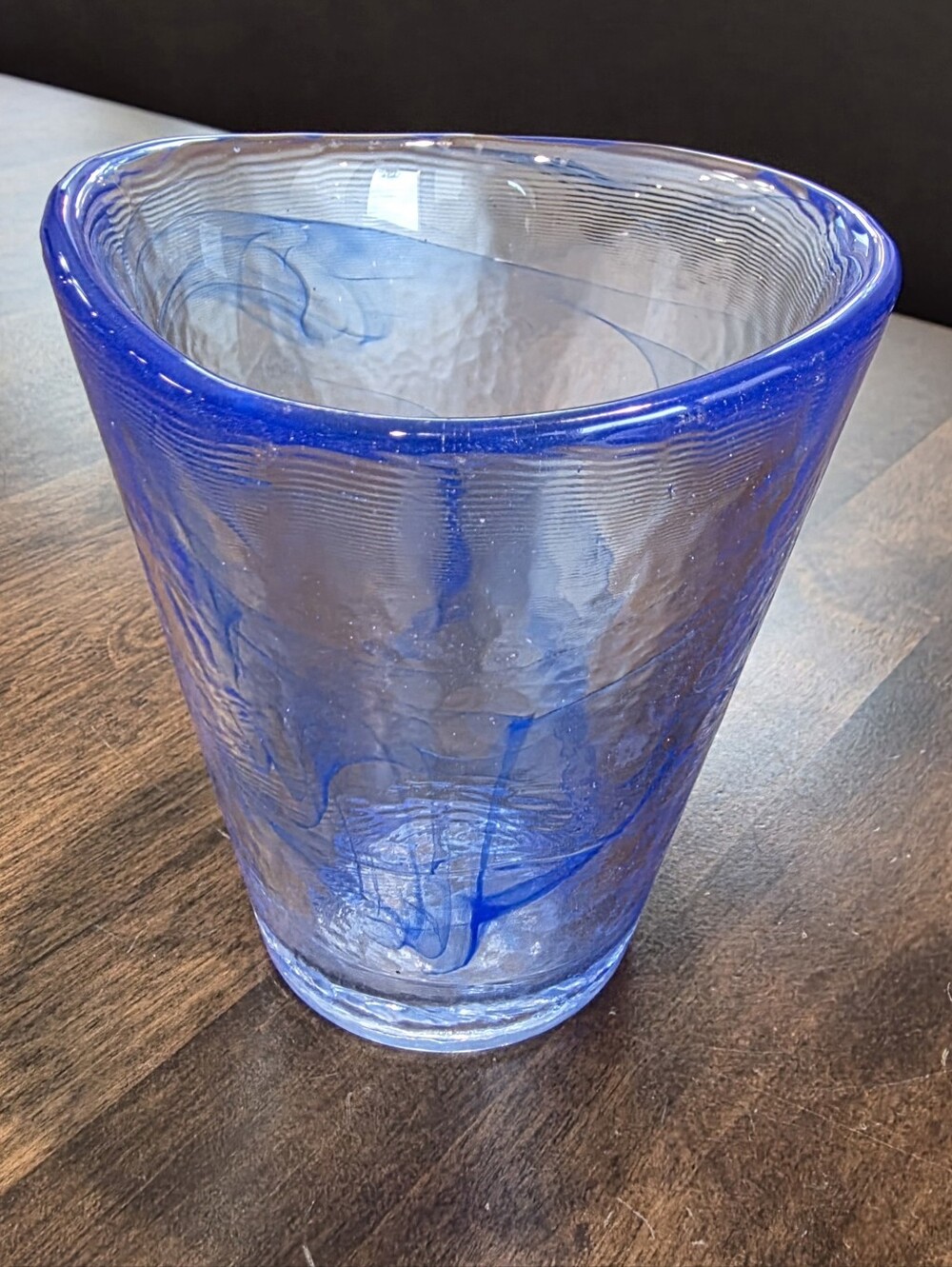 Kosta Boda Ulrica Hydman-Vallien Blue Swirl Mine Drinking Glass